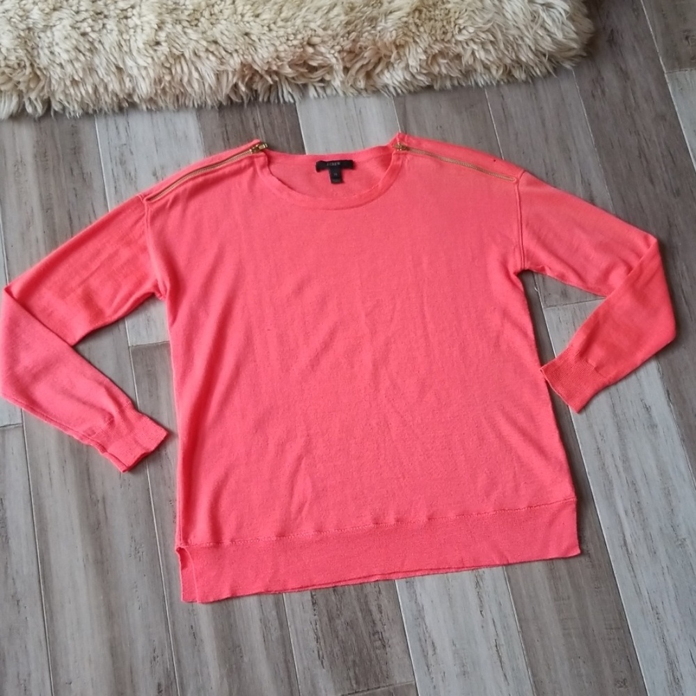 J. Crew Merino Zip Shoulders Wool Sweater